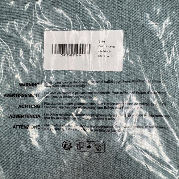 Deconovo Curtain Panel Set of 2 Teal 42"W x 84"H Ring Eyelet - Picture 5 of 10